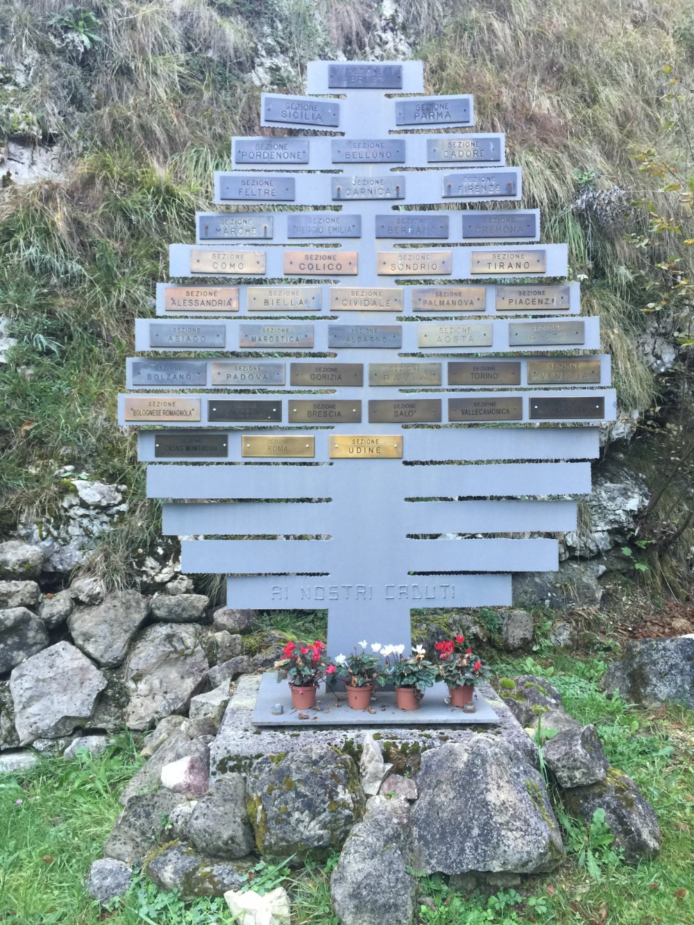 Albero del Ricordo nel Bosco delle Penne Mozze, luogo simbolo del raduno annuale